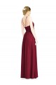 Open Back Burgundy A-Line Halter Neck Long Formal Dress / Bridesmaid Dress Hobart