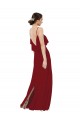 V-Back Burgundy Sheath Scoop Neck Long Bridesmaid Dress Hobart