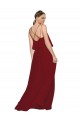Open Back Burgundy A-Line Spaghetti Straps Long Bridesmaid Dress Hobart