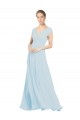 Sea Glass A-Line V-Neck Long Bridesmaid Dress Hobart