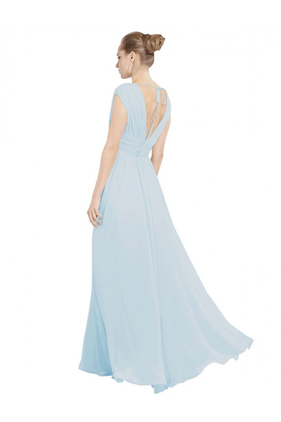 Sea Glass A-Line V-Neck Long Bridesmaid Dress Hobart