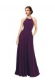 Keyhole Back Grape A-Line Halter Neck Long Bridesmaid Dress / Evening Dress Hobart