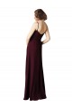 Burgundy Gold A-Line V-Neck Long Bridesmaid Gown Hobart