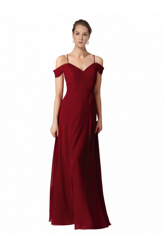 Burgundy A-Line Sweetheart Long Bridesmaid Dress / Evening Dress Hobart
