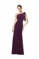 Grape A-Line One Shoulder Long Bridesmaid Dresses Hobart