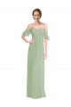 Low Back Smoke Green A-Line Spaghetti Straps Long Formal Dress / Bridesmaid Dress Hobart