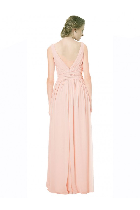V-Back A-Line V-Neck Long Wedding Party Dress Hobart