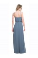 Low Back Blue A-Line Spaghetti Straps Long Bridesmaid Dress Hobart