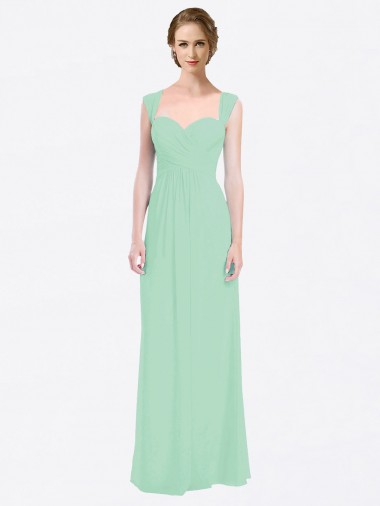 V-Back Mint Green A-Line Sweetheart Long Bridesmaid Dress Hobart