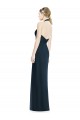 Open Back Dark Navy A-Line V-Neck Long Formal Dress / Bridesmaid Dress Hobart