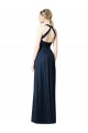 Keyhole Back Dark Navy A-Line V-Neck Long Bridesmaid Dresses Hobart