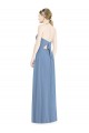Low Back Dusty Blue A-Line Halter Neck Long Floor Length Bridesmaid Dress Hobart