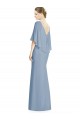 Dusty Blue Trumpet V-Neck Long Bridesmaid Dress Hobart