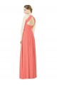 Keyhole Back Coral A-Line Halter Neck Long Bridesmaid Dress Hobart