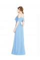 Low Back Periwinkle A-Line Halter Neck Long Formal Dress / Bridesmaid Dress Hobart