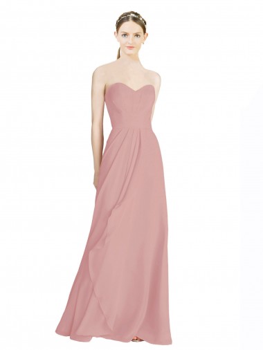 Low Back Dusty Pink A-Line Sweetheart Long Bridesmaid Dress / Formal Dress Hobart