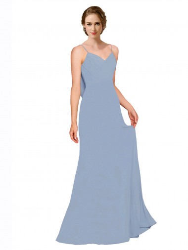 Dusty Blue A-Line Sweetheart Long Bridesmaid Dress / Evening Dress Hobart