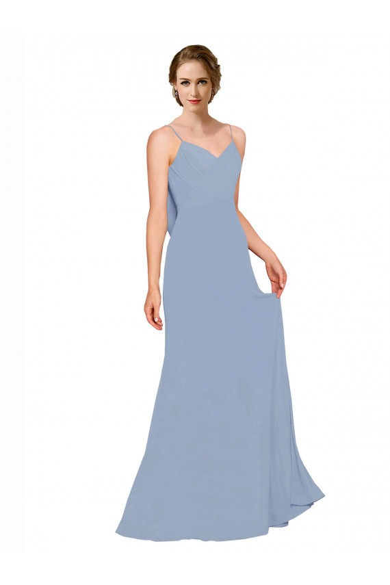 Dusty Blue A-Line Sweetheart Long Bridesmaid Dress / Evening Dress Hobart