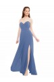 Windsor Blue A-Line Strapless Long Bridesmaid Dresses Hobart