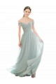 Sea Glass A-Line Off the Shoulder Long Bridesmaid Dress Hobart