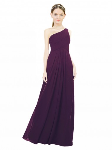 Grape A-Line One Shoulder Long Bridal Party Dress / Evening Dress Hobart