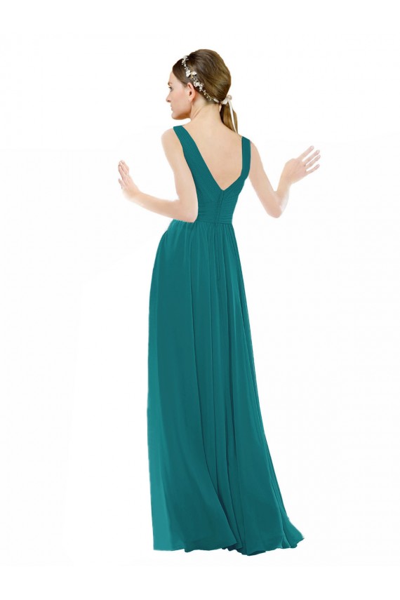 Hunter A-Line V-Neck Long Bridesmaid Gowns Hobart