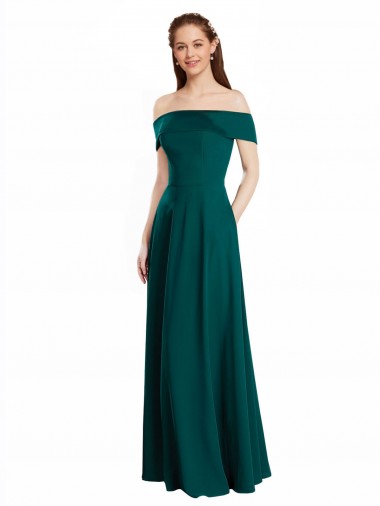 Hunter A-Line Off the Shoulder Long Bridesmaid Dress Hobart