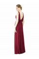 V-Back Burgundy A-Line V-Neck Long Bridesmaid Dress / Formal Dress Hobart