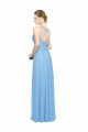 Keyhole Back Periwinkle A-Line V-Neck Long Bridesmaid Dress / Evening Dress Hobart