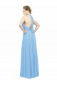 Low Back Periwinkle A-Line Halter Neck Long Bridesmaid Dress Hobart