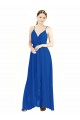 V-Back Royal Blue A-Line V-Neck Sleeveless Long Bridesmaid Dress Hobart
