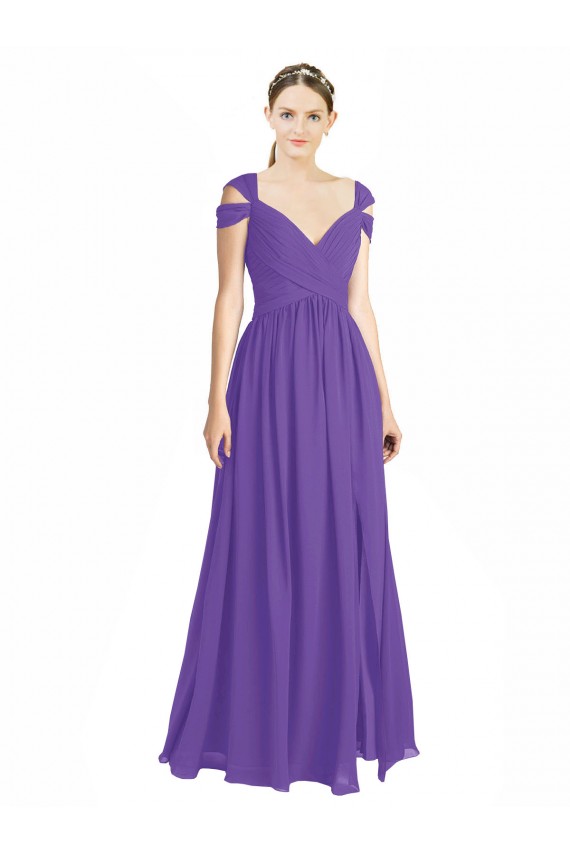 Low Back Purple A-Line Sweetheart Long Bridesmaid Dress Hobart