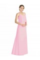 Low Back Barely Pink A-Line Spaghetti Straps Long Bridesmaid Dress Hobart