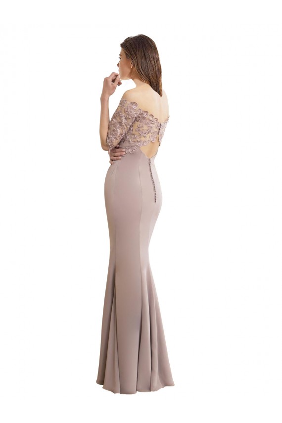 Keyhole Back Mermaid High Neck Long Bridesmaid Dress Hobart