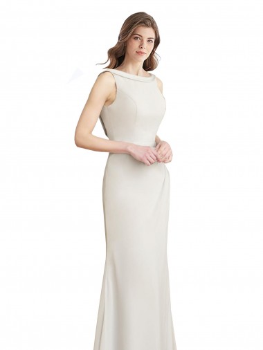 V-Back Mermaid High Neck Long Bridesmaid Dress Hobart
