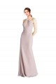 Open Back Sheath High Neck Long Bridesmaid Dress Hobart