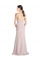 Open Back Sheath High Neck Long Bridesmaid Dress Hobart