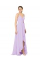 Open Back Lilac Sheath V-Neck Long High Low Bridesmaid Dress Hobart