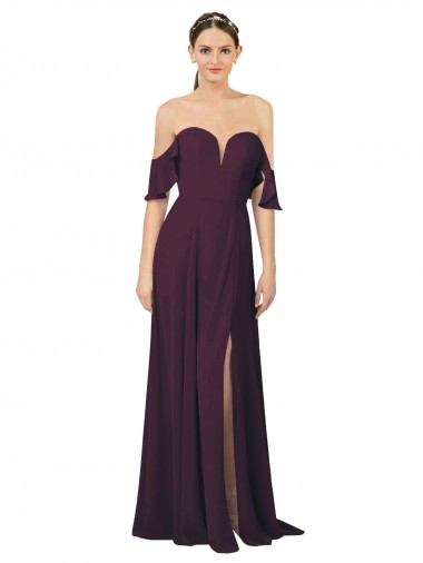 Grape Sheath Sweetheart Long Formal Dress / Bridesmaid Dress Hobart