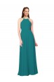 Open Back Hunter Sheath High Neck Long Bridesmaid Dress Hobart