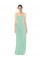 Keyhole Back Mint Green Sheath V-Neck Long Bridesmaid Dress Hobart
