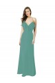 Icelandic Silver A-Line V-Neck Long Bridesmaid Gown Hobart