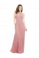 Keyhole Back Bliss Pink A-Line Halter Neck Long Bridesmaid Dress Hobart