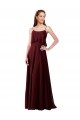 Burgundy Gold A-Line Spaghetti Straps Long Bridesmaid Gowns Hobart