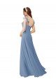 Pink A-Line V-Neck Long Bridesmaid Dress Hobart