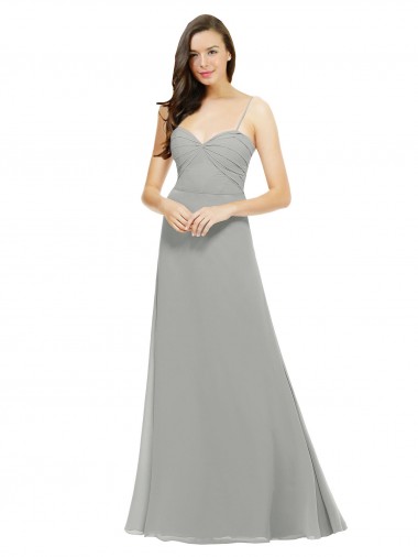 Chiffon A-Line Sweetheart Sleeveless Long Bridesmaid Dress Hobart