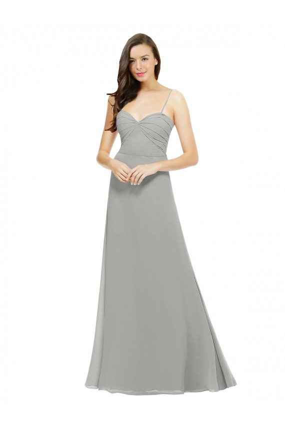 Chiffon A-Line Sweetheart Sleeveless Long Bridesmaid Dress Hobart