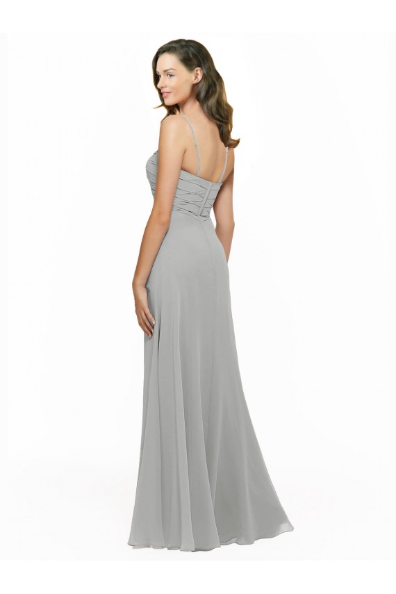 Chiffon A-Line Sweetheart Sleeveless Long Bridesmaid Dress Hobart