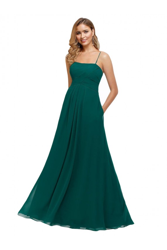 Low Back Hunter A-Line Square Neck Long Bridesmaid Dress Hobart