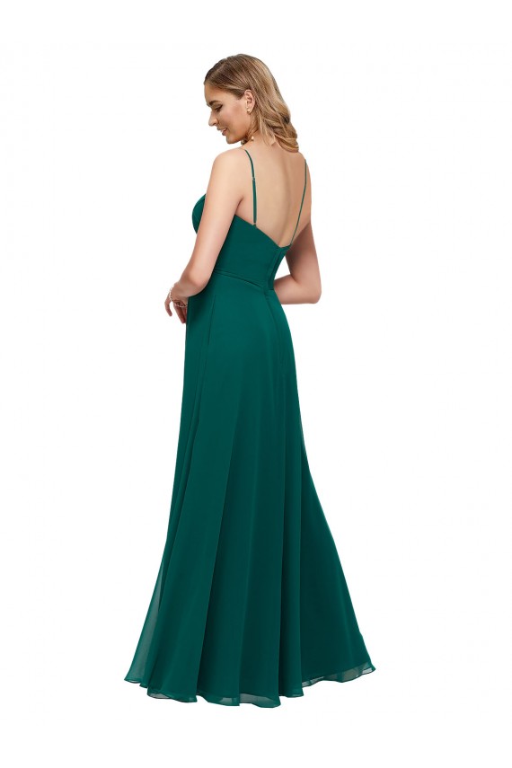 Low Back Hunter A-Line Square Neck Long Bridesmaid Dress Hobart